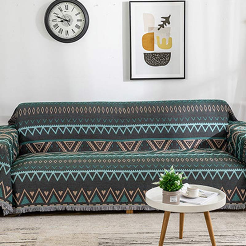 Ownkoti Indische geometrische Decke, wendbarer Sofabezug