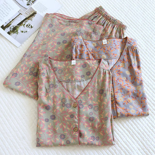Loungewear-Set aus Baumwolle und Seide mit Blumenmuster - image 1