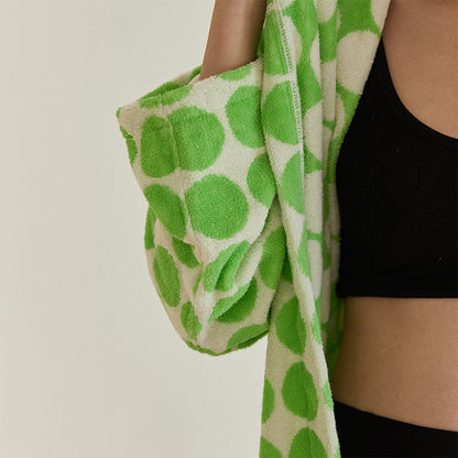 Bademantel mit Kapuze und Gürtel im Polka Dot-Design