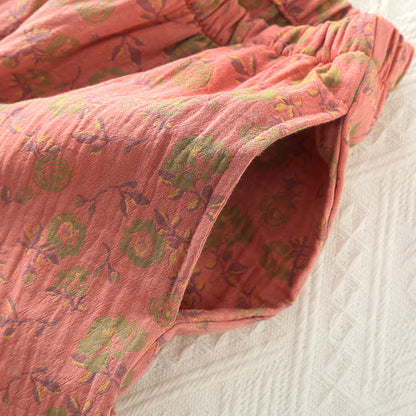 Pyjama-Set aus Baumwollgaze im Retro-Rose-Design - image 5