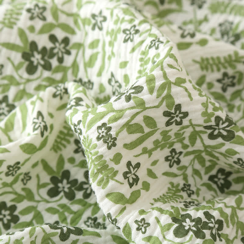 Loungewear-Set aus Baumwolle im pastoralen Stil mit Blumenmuster