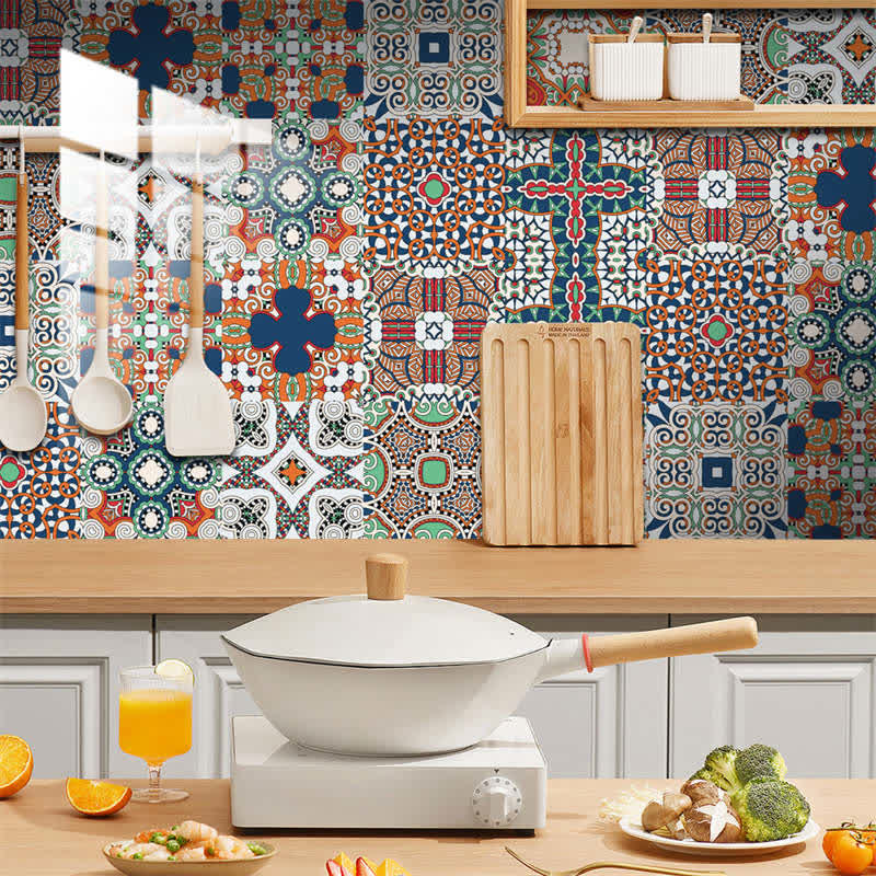 Ownkoti Tapeten-Wandaufkleber im Bohemian-Stil mit gemischtem Muster (10 Stück)