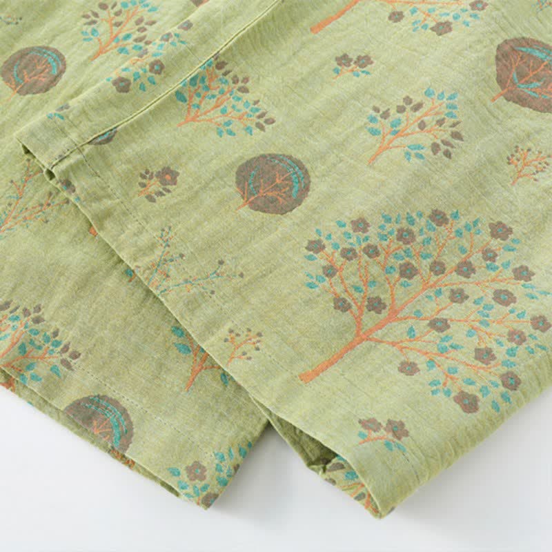 Loungewear-Set aus Jacquard-Baumwolle mit Blattbaum-Print - image 12