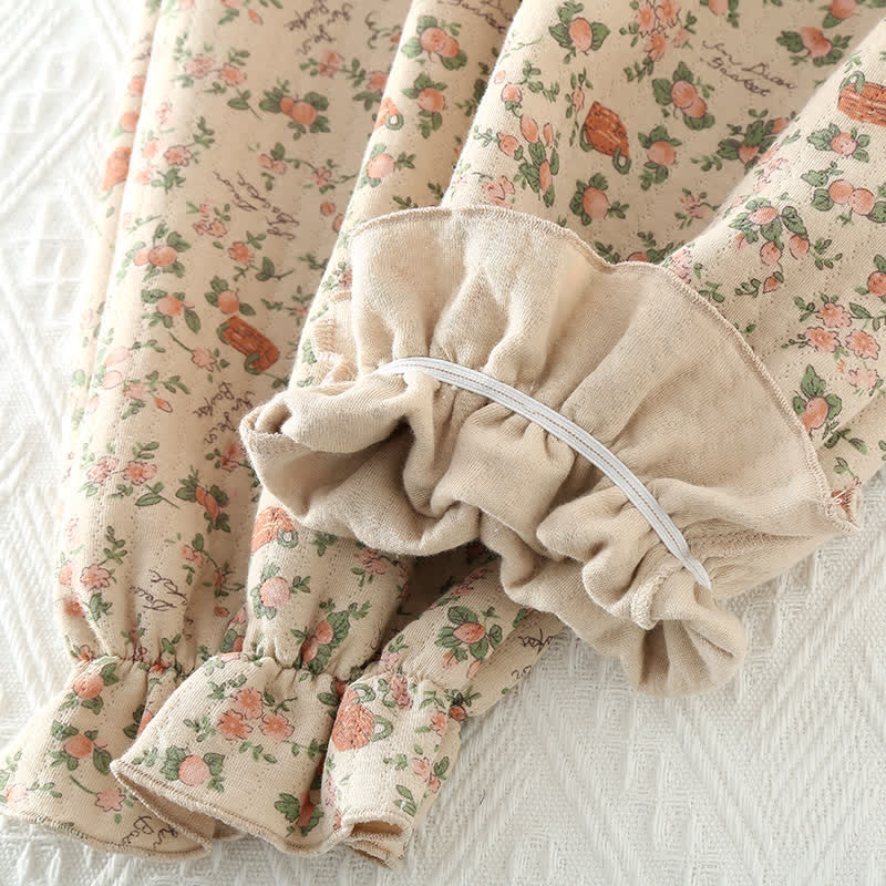 Loungewear-Set aus Baumwolle im Vintage-Rosengarten-Stil
