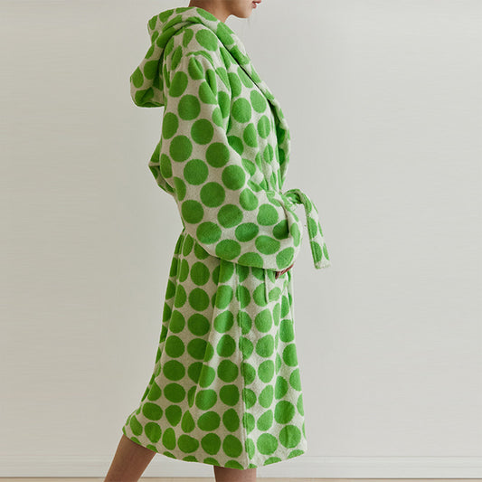 Bademantel mit Kapuze und Gürtel im Polka Dot-Design