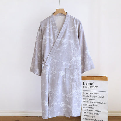 Bequemer Bademantel-Pyjama mit Jacquard-Tuschemalerei
