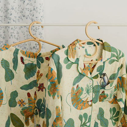 Süßes Tiger-Pflanzen-Loungewear-Set