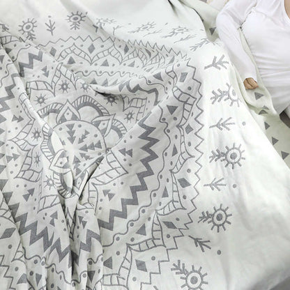 Ownkoti Chic Mandala Wende-Steppdecke aus Baumwolle mit Blumenmuster