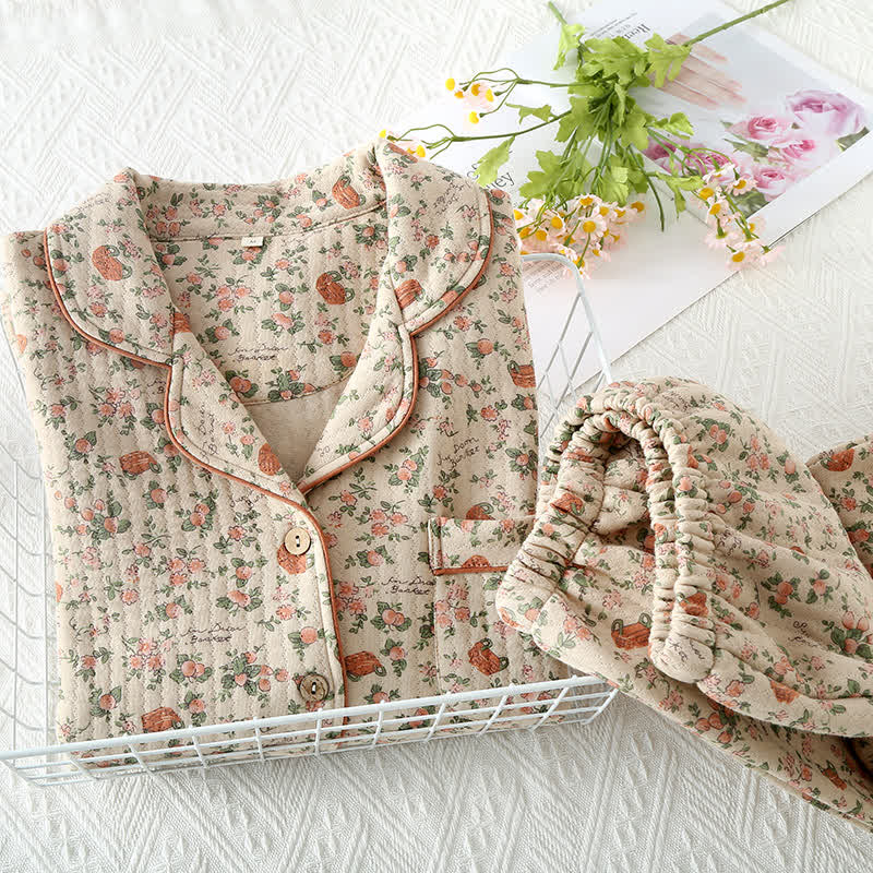 Rural Rose Air Loungewear-Set aus Baumwolle