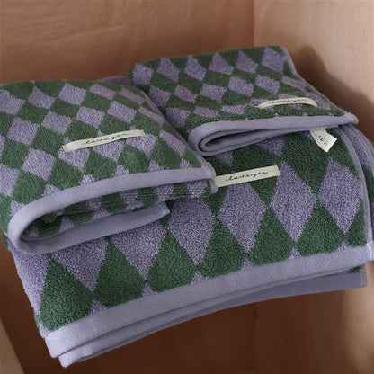 Ownkoti Vintage Plaid Baumwolle SquareTowel Badetuch-Set