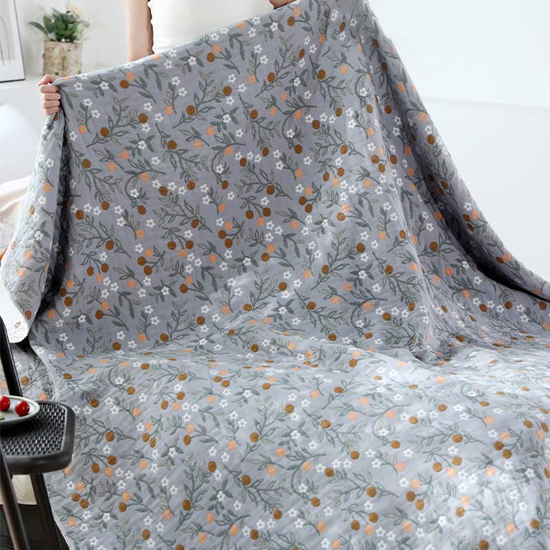 Retro Wende-Bettdecke, weiche Steppdecke mit Blumenmuster