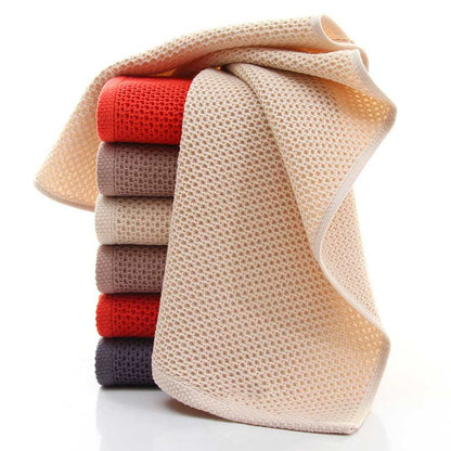 Ownkoti Einfaches Baumwollhandtuch, quadratisches Handtuchset mit Wabenmuster (3er-Pack)