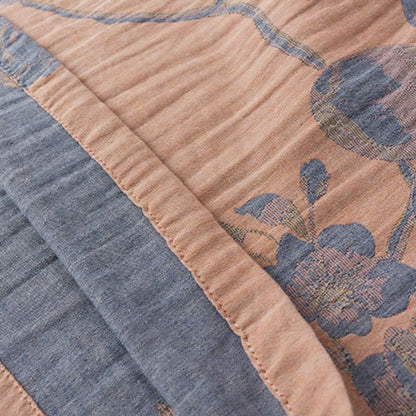 Kurzes Nachthemd aus Jacquard-Baumwolle „Magnolia“