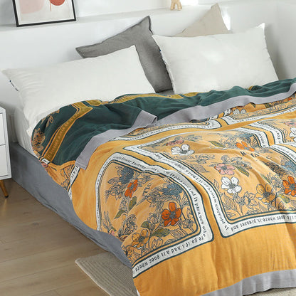 Ownkoti Sommer-Wendedecke aus Baumwolle, leichte Decke - Gelb - 230cm x 250cm - image 0