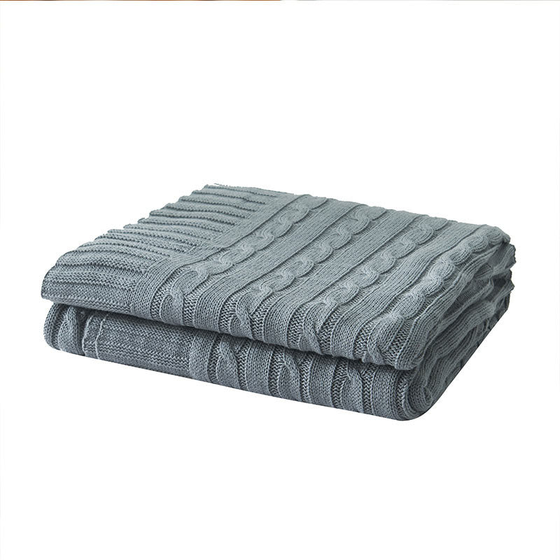 Ownkoti Einfarbige Sofa-Strickdecke aus Baumwolle - image 10