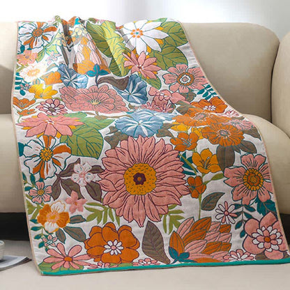 Schnelltrocknendes Badetuch aus Baumwollgaze mit Blumenmuster