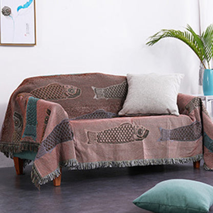 Wendedecke mit Quasten und Koi-Print