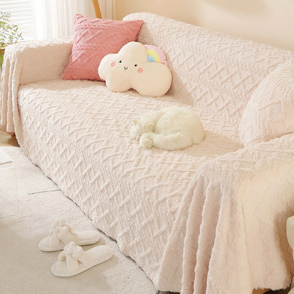 Weicher, warmer Sofaschoner mit Argyle-Muster