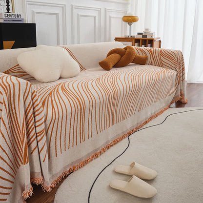 Ownkoti Chenille-Sofaschoner mit abstrakten Streifen