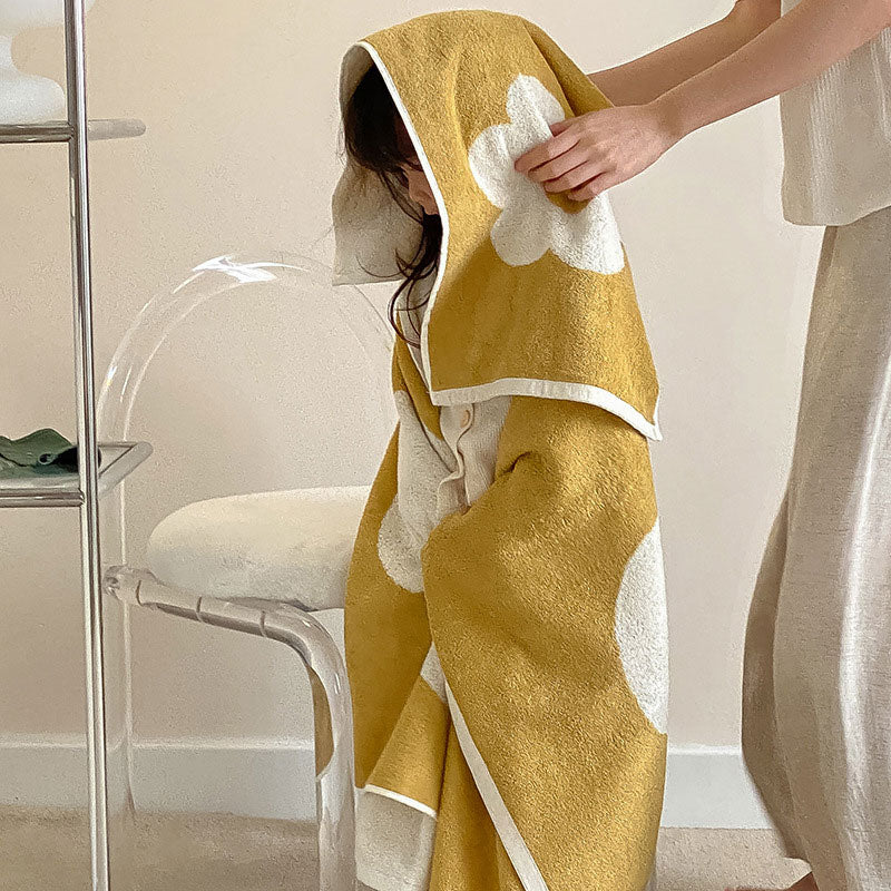 Atmungsaktives, weiches Baumwollhandtuch mit Blumenmuster