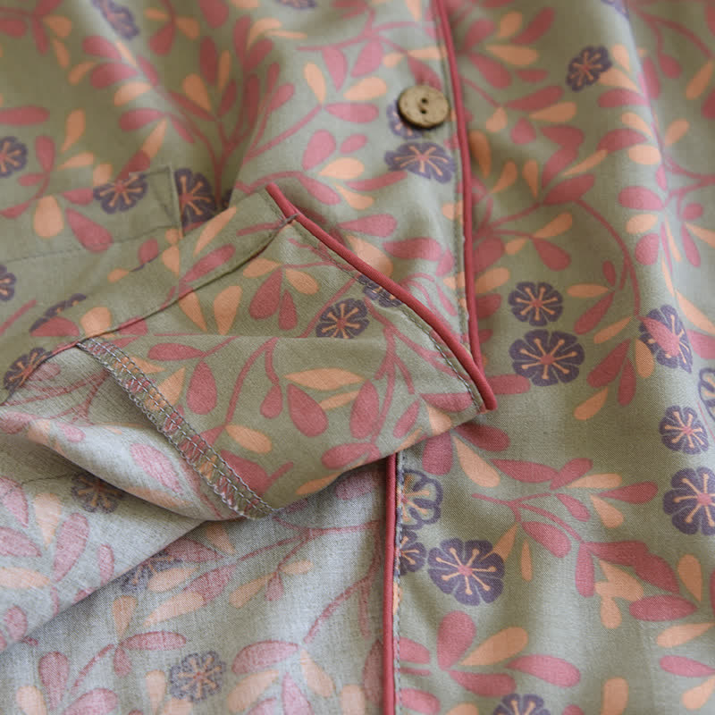 Loungewear-Set aus Baumwolle und Seide mit Blumenmuster - image 8