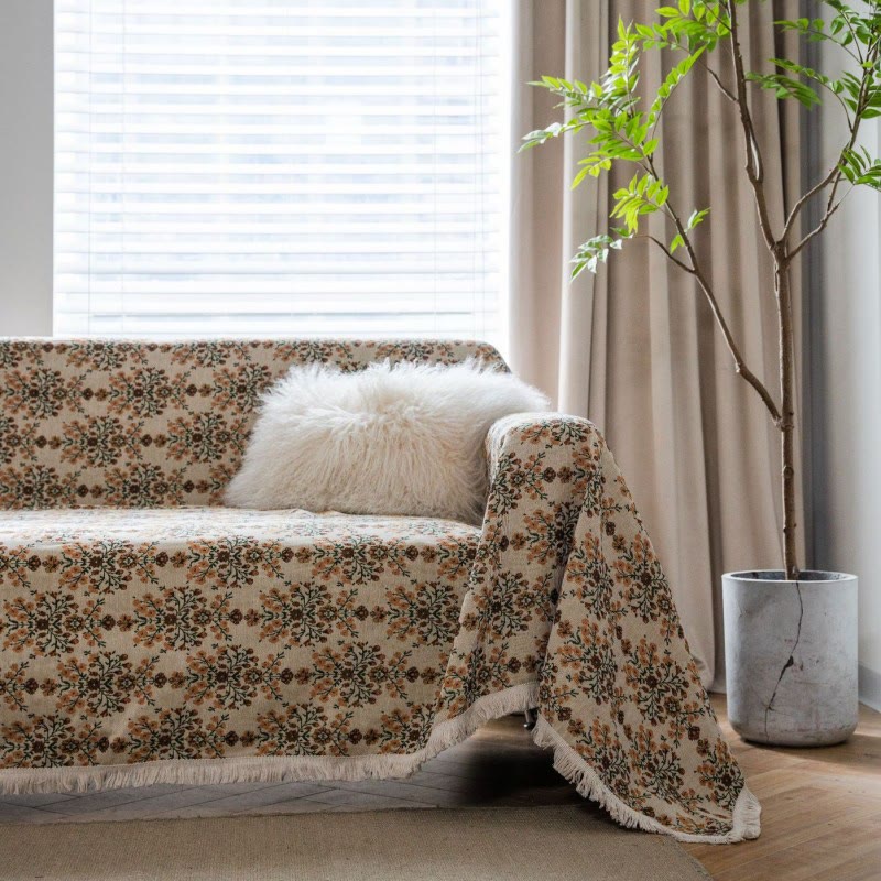 Sofaschoner mit Jacquard-Quaste und Pflaumenblütenmuster - image 2