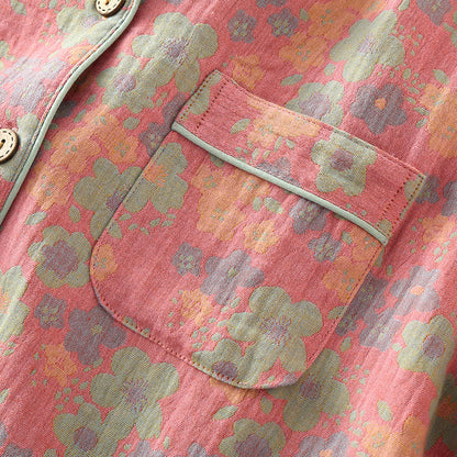 Loungewear-Set aus Baumwollgaze mit Pflaumenblüten