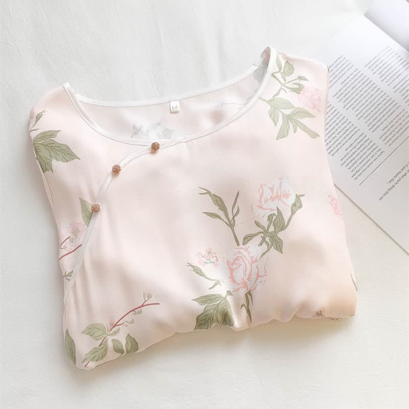 Weiches, atmungsaktives Nachthemd mit rosa Blumenmuster