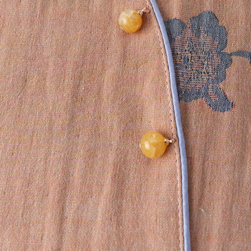 Kurzes Nachthemd aus Jacquard-Baumwolle „Magnolia“