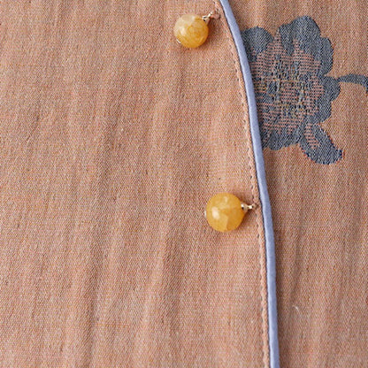 Kurzes Nachthemd aus Jacquard-Baumwolle „Magnolia“