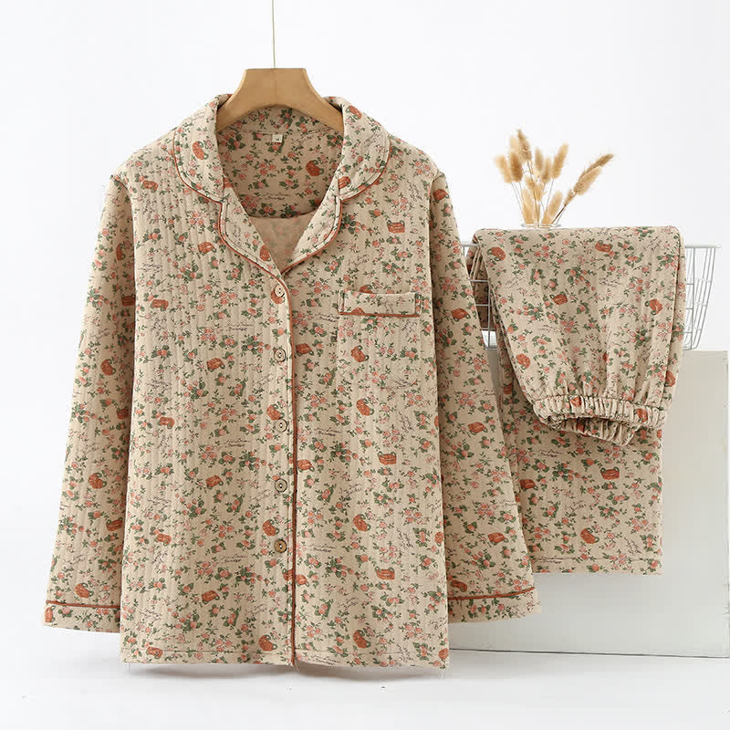Rural Rose Air Loungewear-Set aus Baumwolle