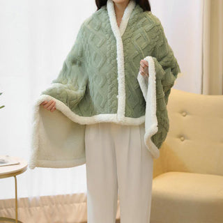 Warme Fleece-Schaldecke mit Argyle-Muster