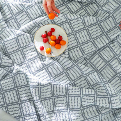 Ownkoti Plaid Dreilagige Steppdecke aus reiner Baumwolle