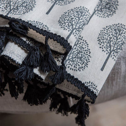 Vorhang aus Baumwollleinen im Landhausstil mit Baummotiv