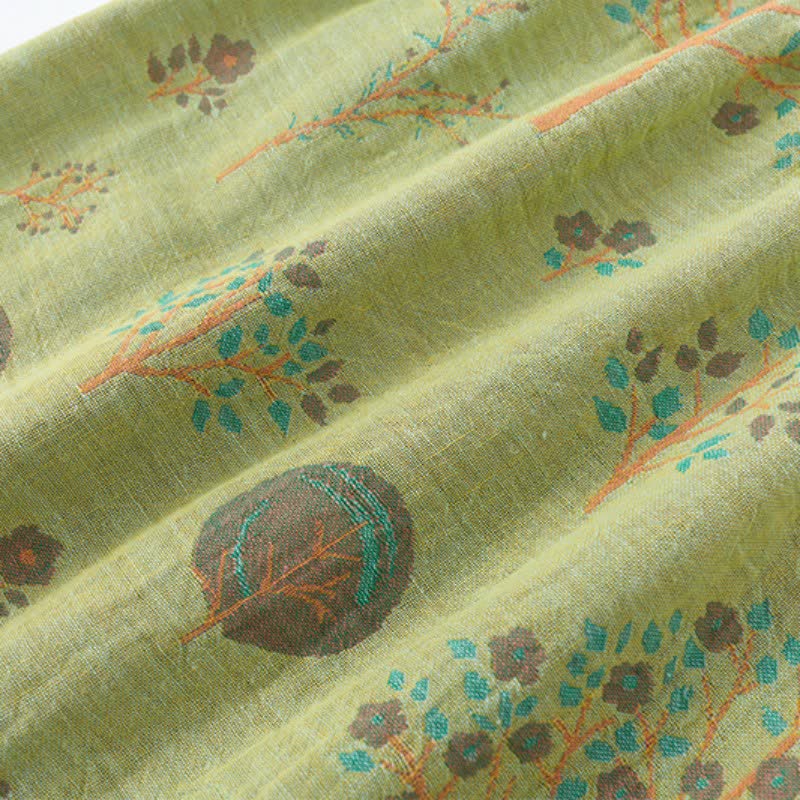 Loungewear-Set aus Jacquard-Baumwolle mit Blattbaum-Print - image 13