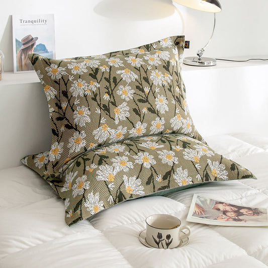 Kissenbezüge aus Baumwollgaze mit Gänseblümchen-Print (2 Stück)