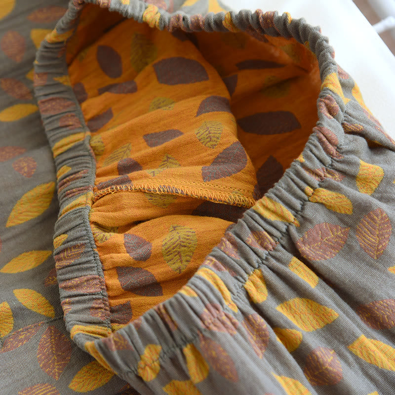 Loungewear-Set aus weicher Baumwolle mit Blattmuster