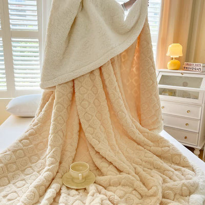 Warme Sherpa-Fleecedecke mit Liebesdruck