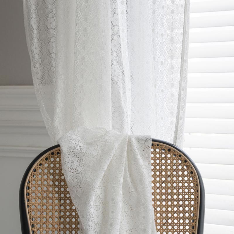 Ownkoti Jacquard-Blumen-Dekovorhang mit Hohlsaum