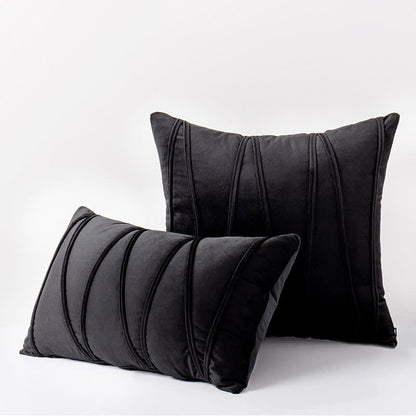 Dekokissenbezug aus weichem Samt mit Streifenmuster - Schwarz - 50 cm x 50 cm - image 8