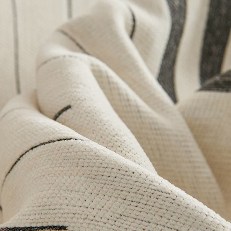 Sofaschoner aus Chenille mit geraden Streifen und Quasten