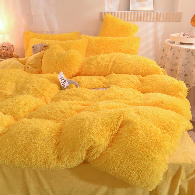 Flauschiges Bettwäscheset Bettbezug & Kissenbezug