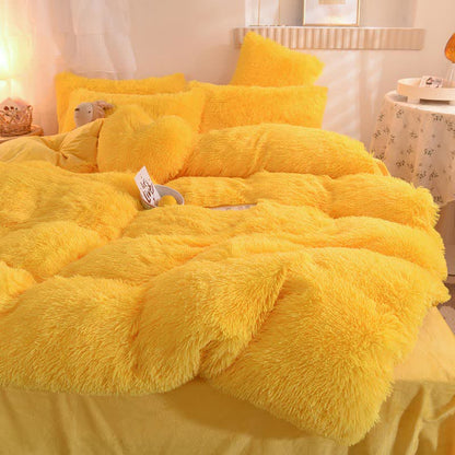 Flauschiges Bettwäscheset Bettbezug & Kissenbezug