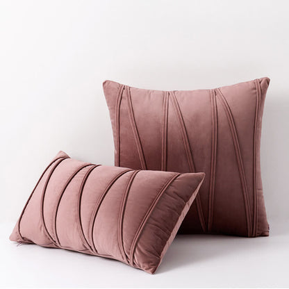 Dekokissenbezug aus weichem Samt mit Streifenmuster - Rosa Braun - 50 cm x 50 cm - image 9