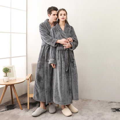Ownkoti Puffy Fleece Pyjama Langer Bademantel