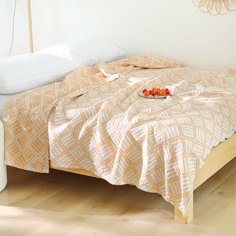 Ownkoti Plaid Dreilagige Steppdecke aus reiner Baumwolle - Gelb - 200cm x 230cm - image 8