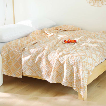 Ownkoti Plaid Dreilagige Steppdecke aus reiner Baumwolle - Gelb - 200cm x 230cm - image 8