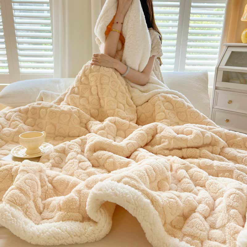Warme Sherpa-Fleecedecke mit Liebesdruck