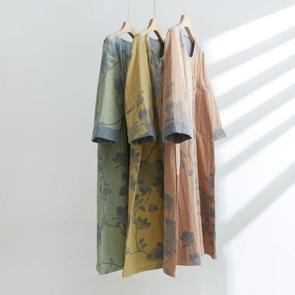 Kurzes Nachthemd aus Jacquard-Baumwolle „Magnolia“