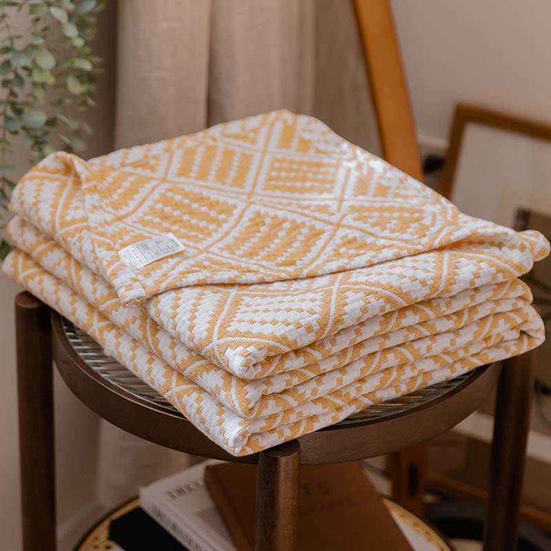 Ownkoti Plaid Dreilagige Steppdecke aus reiner Baumwolle